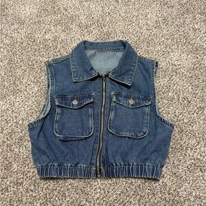 Blue denim vest #denimjacket